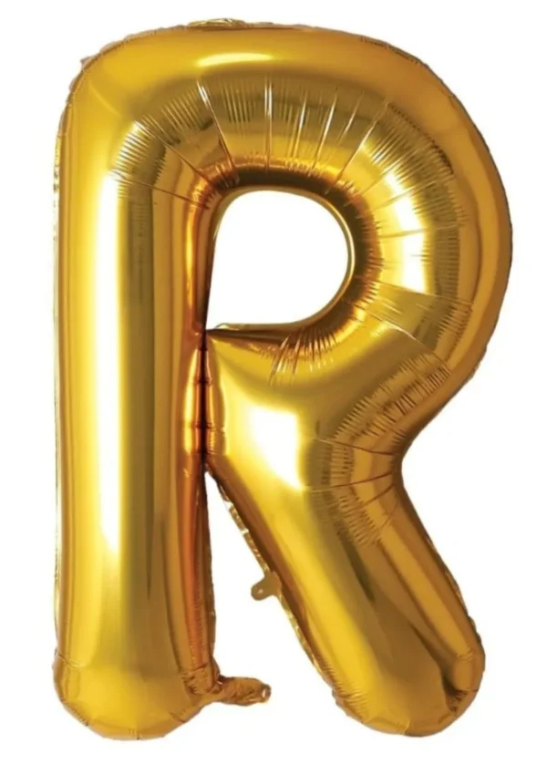 16" Gold R Letter Foil Balloons