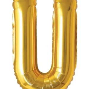 16" Gold U Letter Foil Balloons