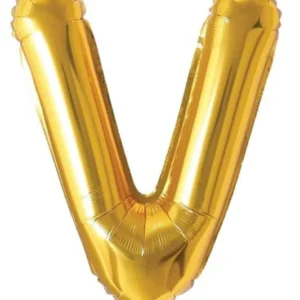 16" Gold V Letter Foil Balloons