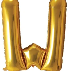 16" Gold W Letter Foil Balloons