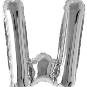16" Silver W Letter Foil Balloon