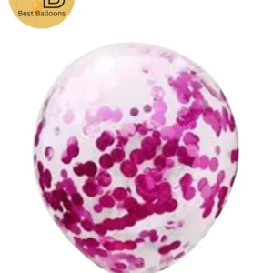 12" Round Confetti Balloons | Pink Color