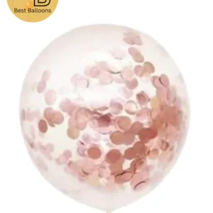 12" Round Confetti Balloons | Rose Gold Color