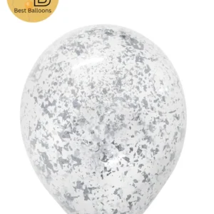 12" Glitter Balloons | Silver Color